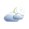 Mostly cloudy