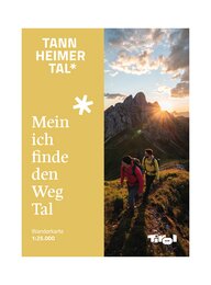 Wanderkarte Tannheimer Tal mit Wanderern vor Bergpanorama