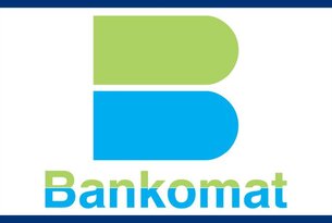 Bankomat-Logo mit stilisiertem B in Grün und Blau