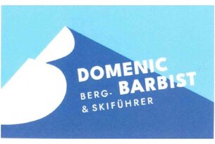 Logo: Domenic Barbis, Berg- & Skiführer, blau-weiß