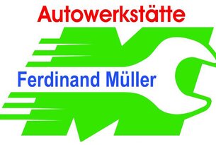 Logo Autowerkstätte Ferdinand Müller mit Schraubenschlüssel
