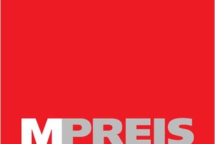 MPreis Logo auf rotem Hintergrund