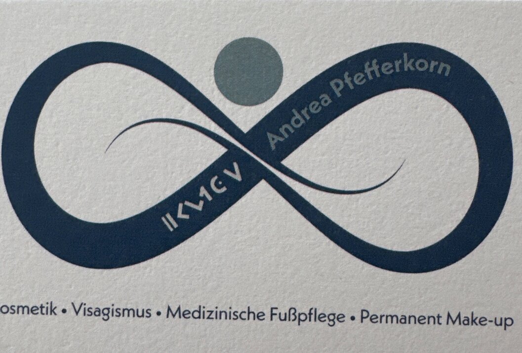 Logo mit Unendlichkeitssymbol, Kreis, Schriftzug Andrea Pfefferkorn und IKLICV
