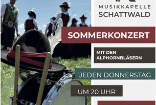 Platzkonzert der Musikkapelle und Alphornbläser Schattwald